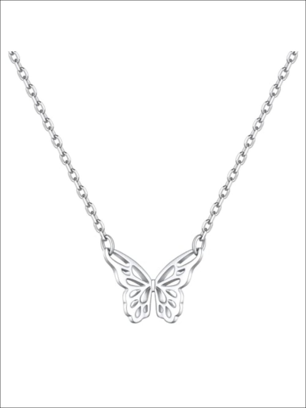 925 Sterling Silver Butterfly Pendant Necklace Hypoallergenic Dainty Gift
